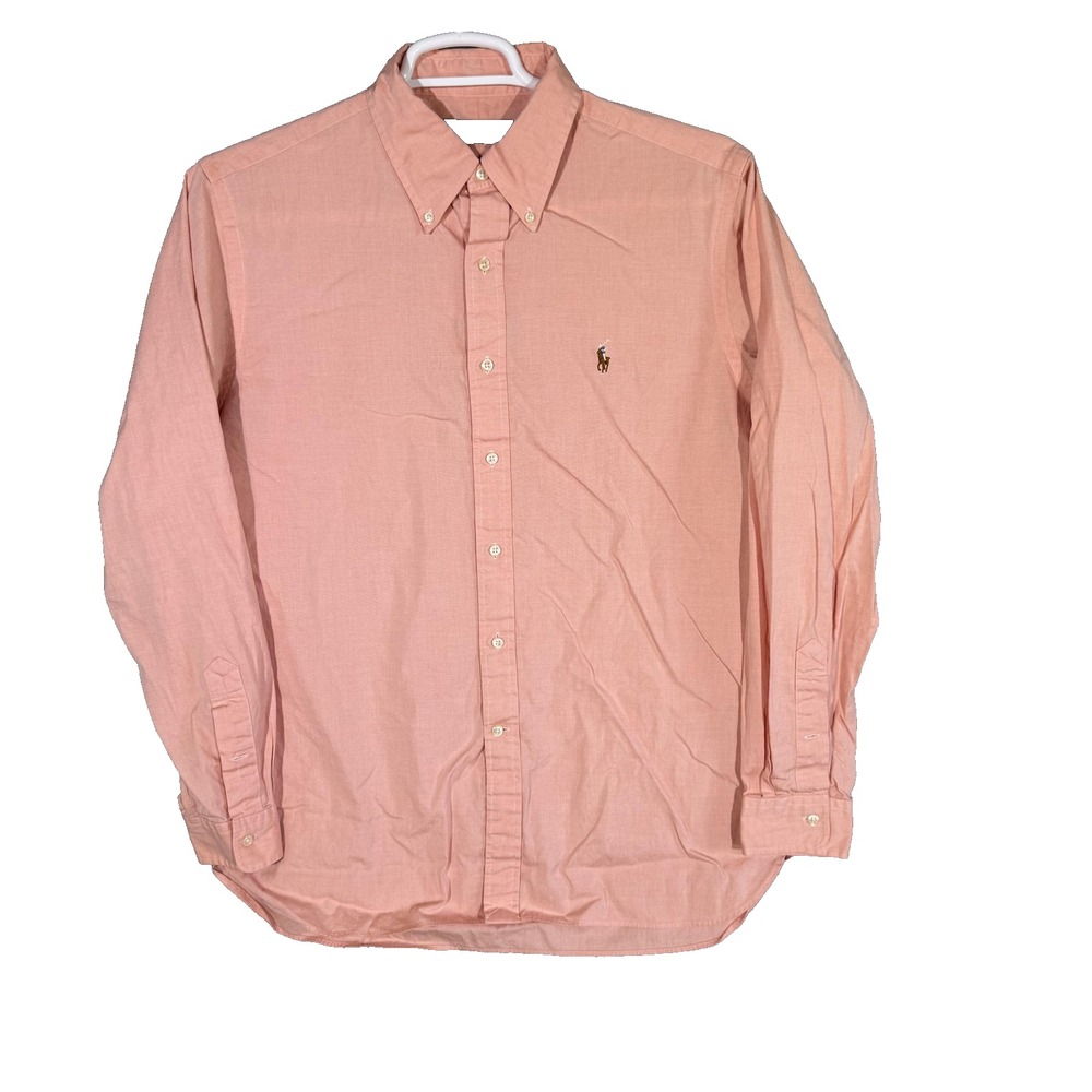 Ralph Lauren Shirt Mens Large Pink Oxford Button Down Long Sleeve Pony Logo